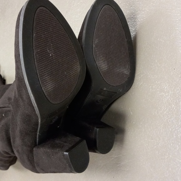 SAVAII  Dark Brown Over the Knee, Heeled Boots - Picture 14 of 16